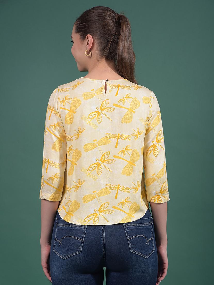 women printed round neck regular top - 21916084 - Standard Image - 3