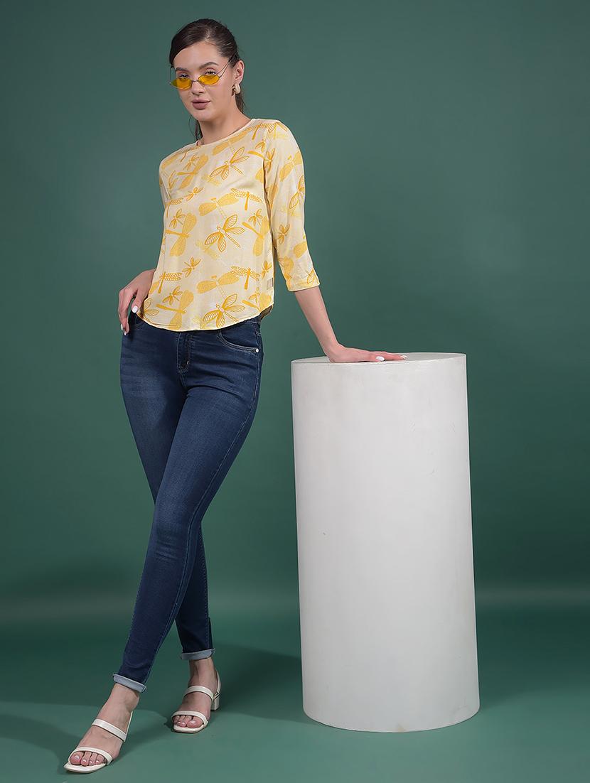 women printed round neck regular top - 21916084 - Standard Image - 5