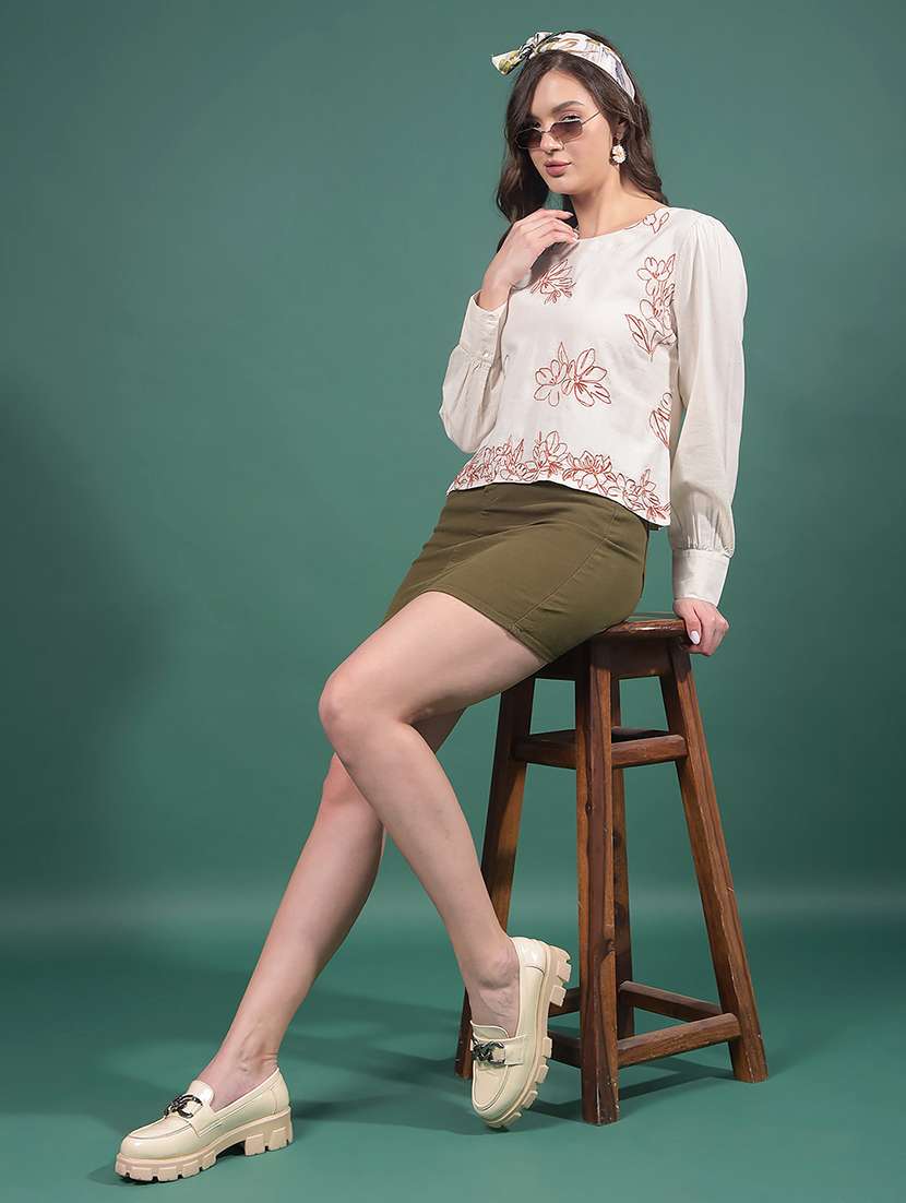 women embroidered round neck regular top - 21916087 - Standard Image - 5