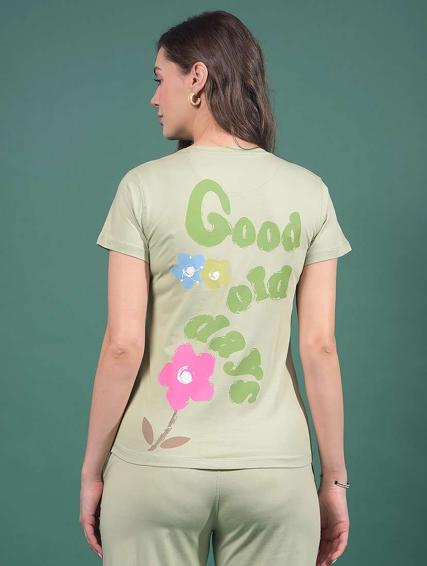 women printed short sleeves regular fit t-shirt