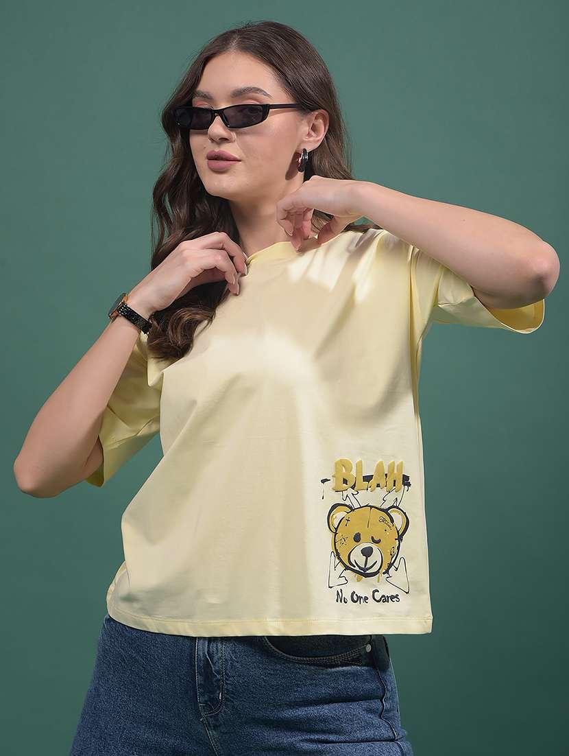 women printed short sleeves oversized t-shirt - 21916109 -  Standard Image - 3
