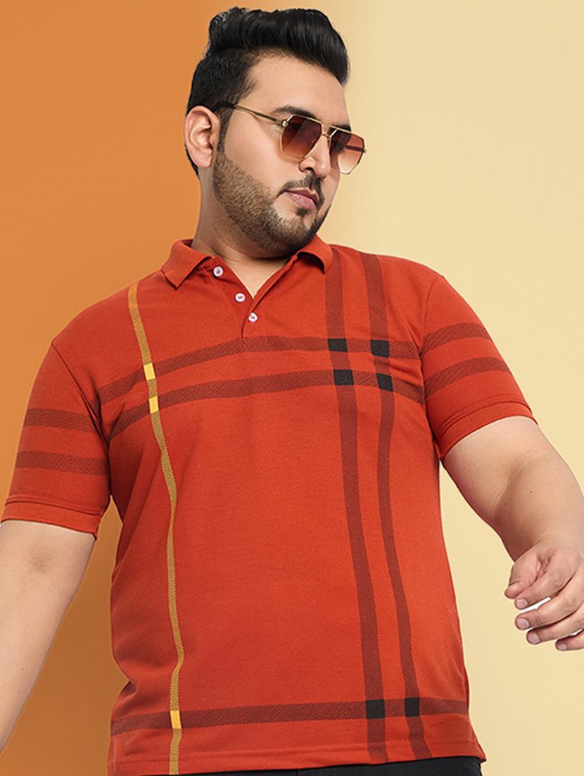 men plus size printed short sleeves polo t-shirt - 21916150 - Zoom Image - 0