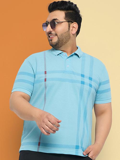 men plus size checkered short sleeve slim fit polo t-shirt - 21916151 -  Standard Image - 0