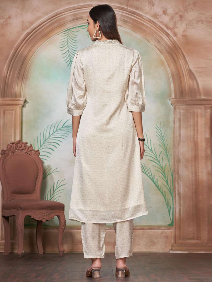 women three quarter sleeve kurta pant set - 21916161 - Standard Image - 3