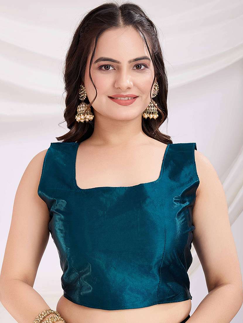 women solid with work embellished saree with blouse - 21916208 -  Standard Image - 5