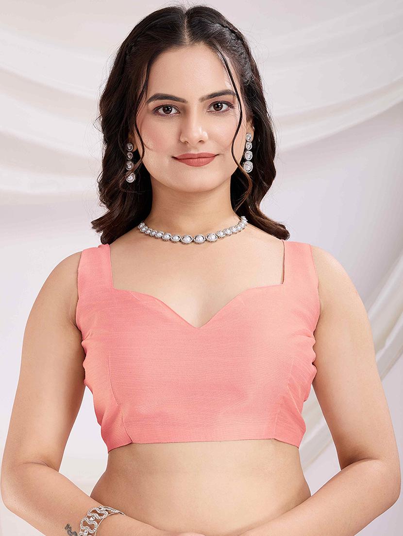 women solid with work embroidered saree with blouse - 21916223 - Standard Image - 5