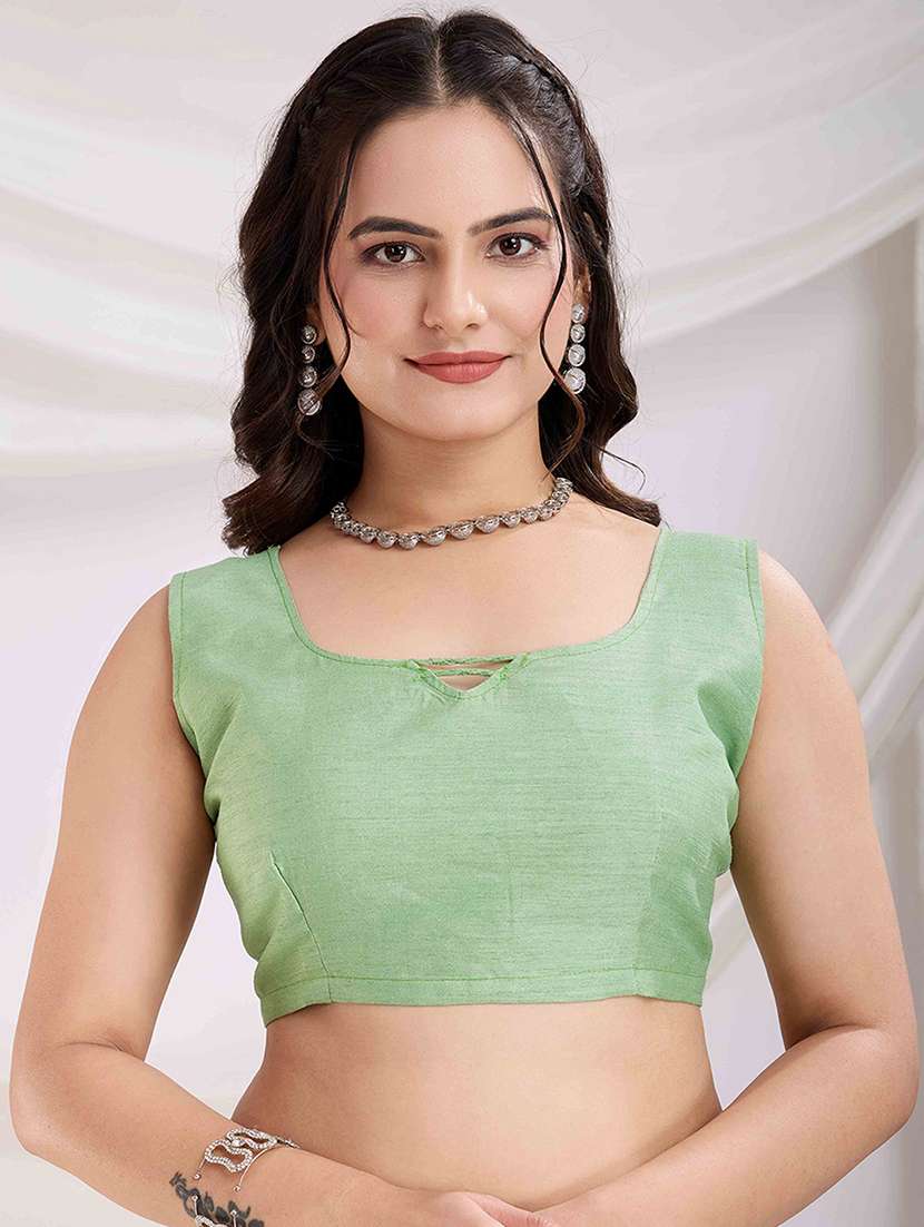 women solid with work embroidered saree with blouse - 21916225 -  Standard Image - 5