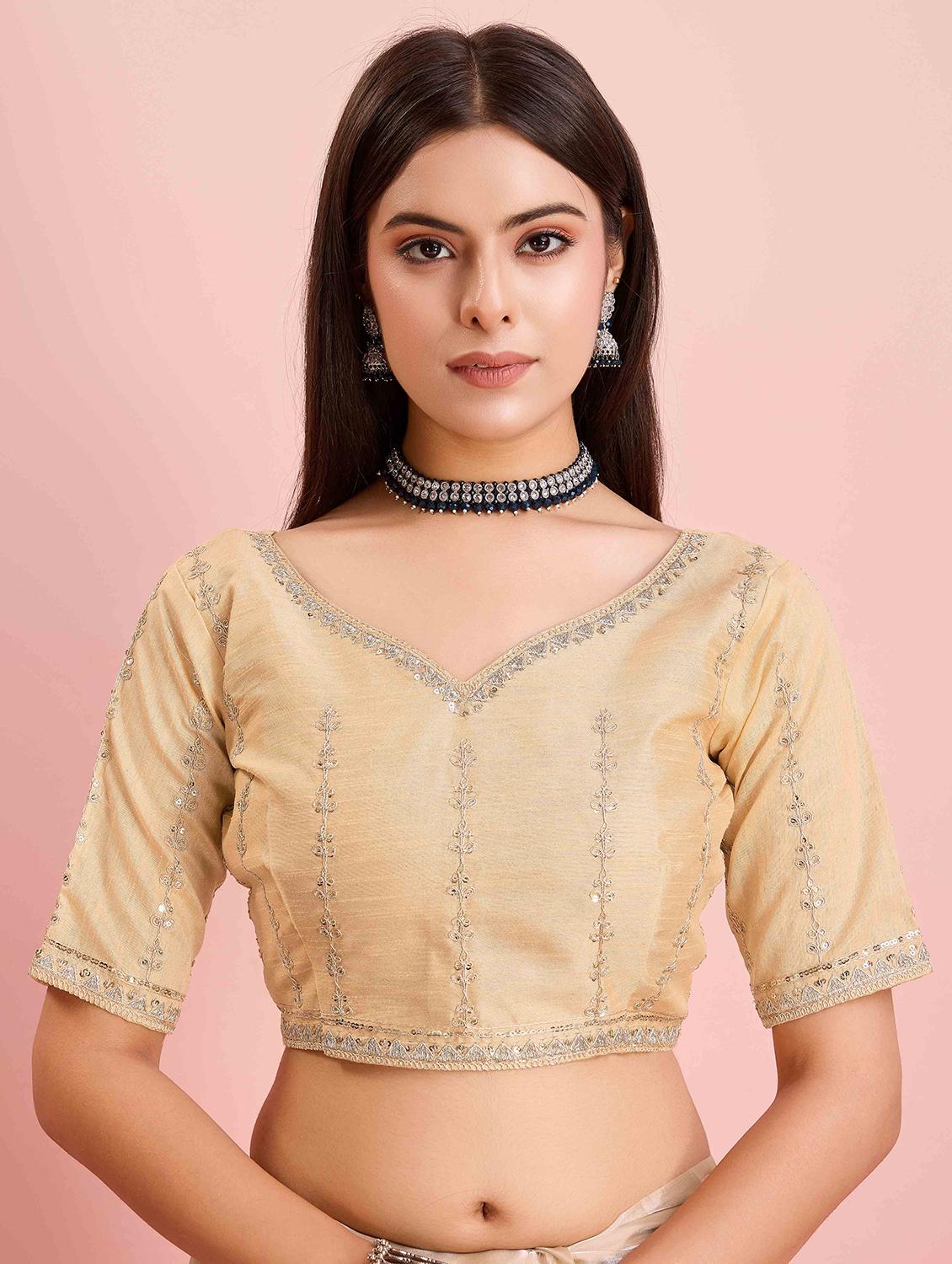 women solid with bordered saree with blouse - 21916244 - Standard Image - 5
