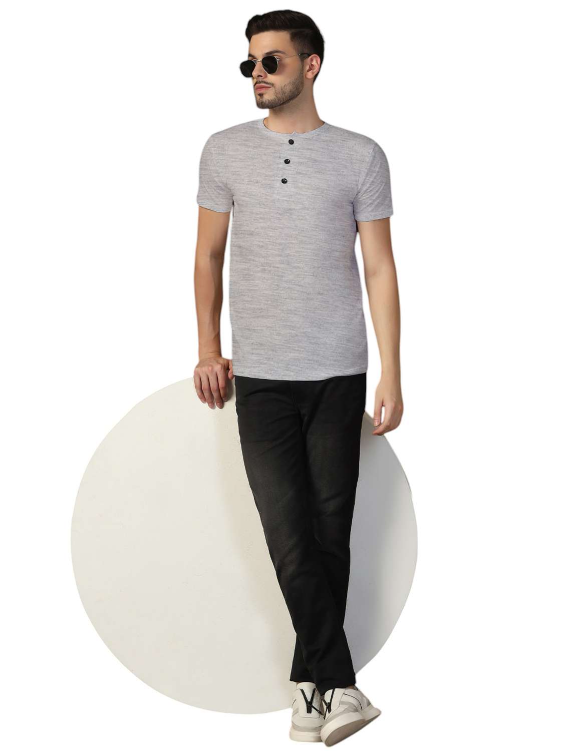 men solid short sleeves regular fit t-shirt - 21916311 -  Standard Image - 3