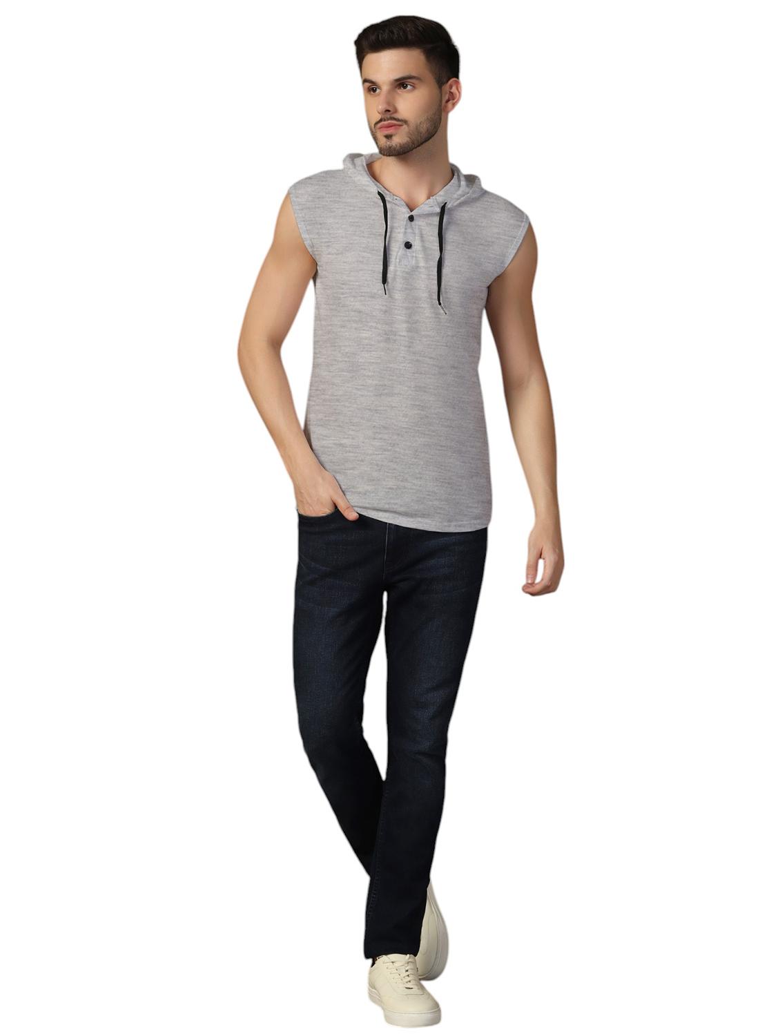 men solid sleeveless regular fit t-shirt - 21916313 - Standard Image - 3