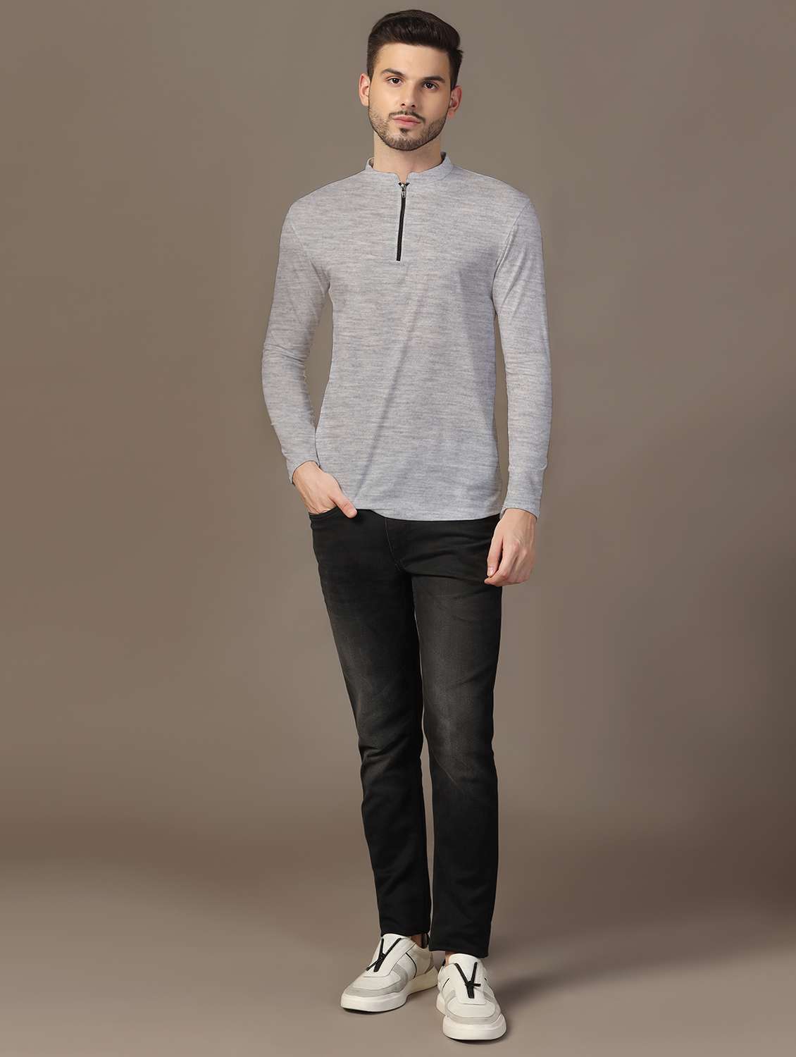 men solid long sleeve regular fit t-shirt - 21916327 -  Standard Image - 3