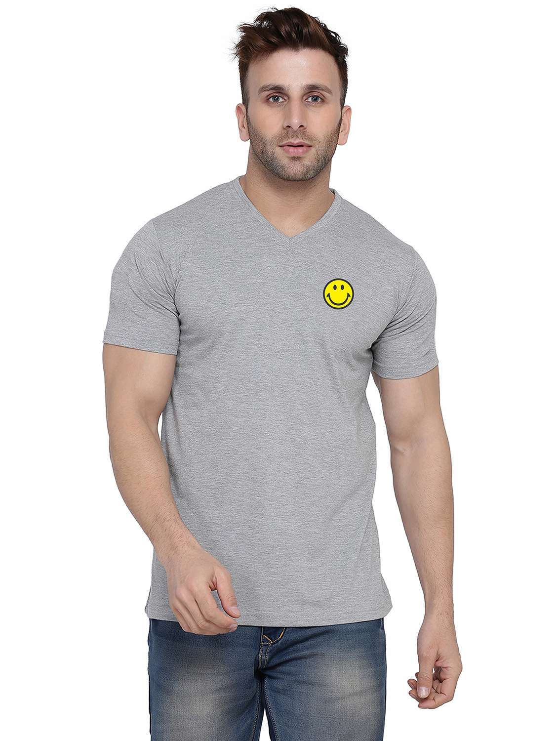 men soolid short sleeves slim fit t-shirt - 21916333 - Zoom Image - 0