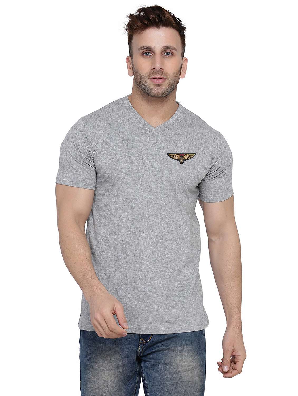 men solid short sleeve slim fit t-shirt