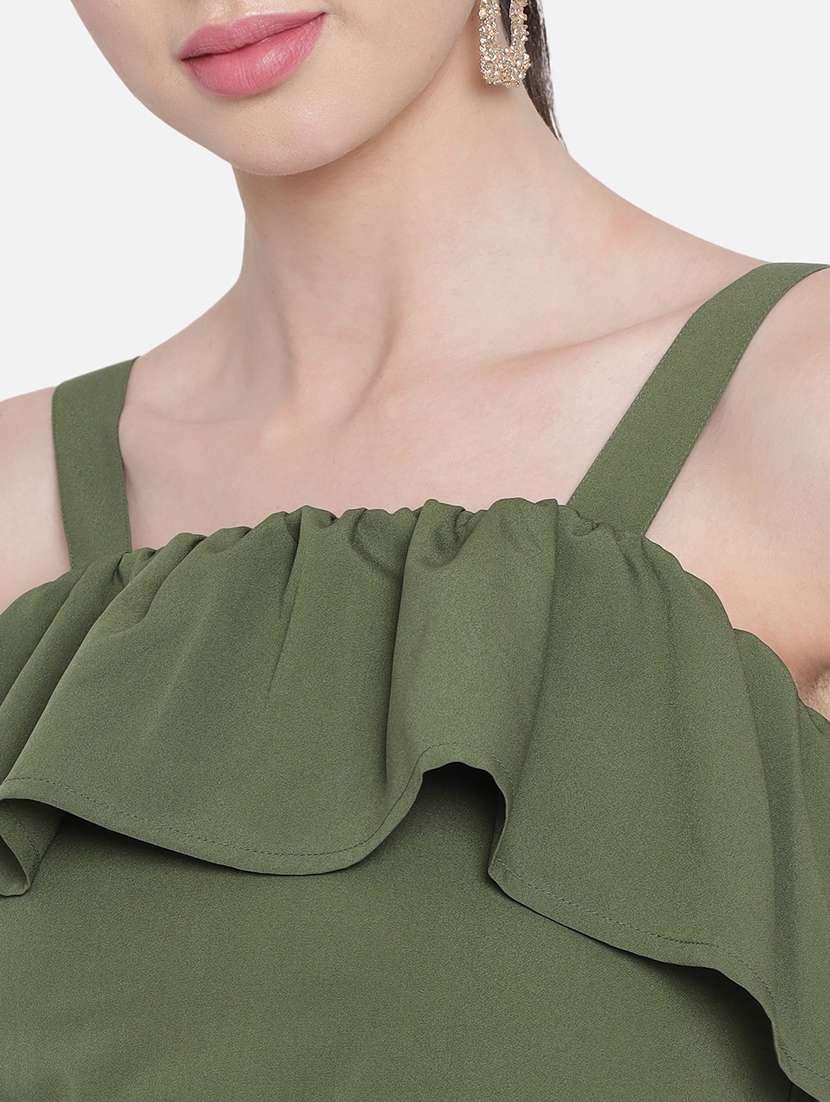 women solid shoulder strap full length jumpsuit - 21916429 - Standard Image - 5