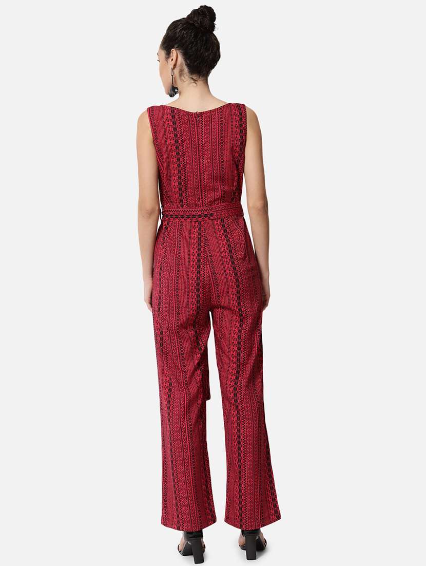 women printed sleeveless full length jumpsuit - 21916431 - Standard Image - 3