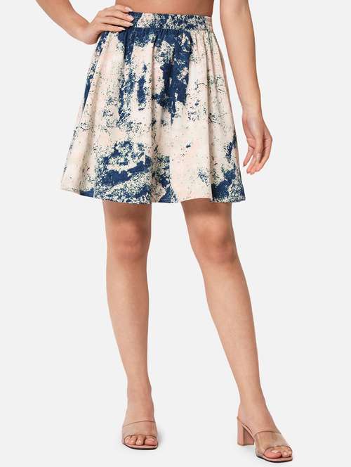 women tie and dye flared skirt