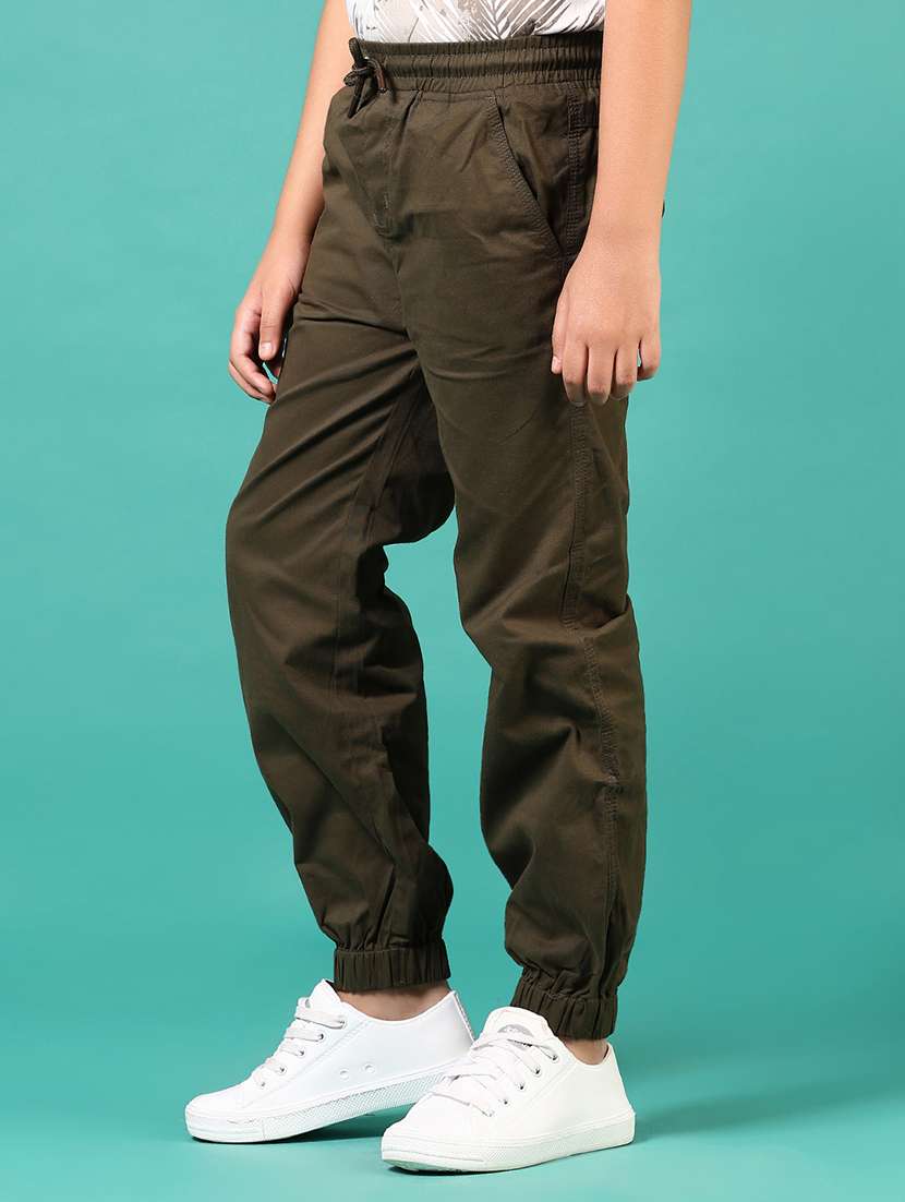 boys solid mid rise jogger - 21916480 - Standard Image - 5