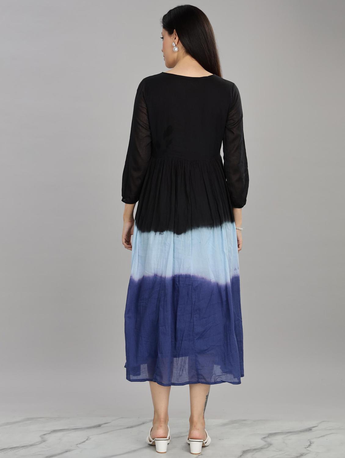women embroidered round neck fit & flare ethnic dress - 21916486 - Standard Image - 3