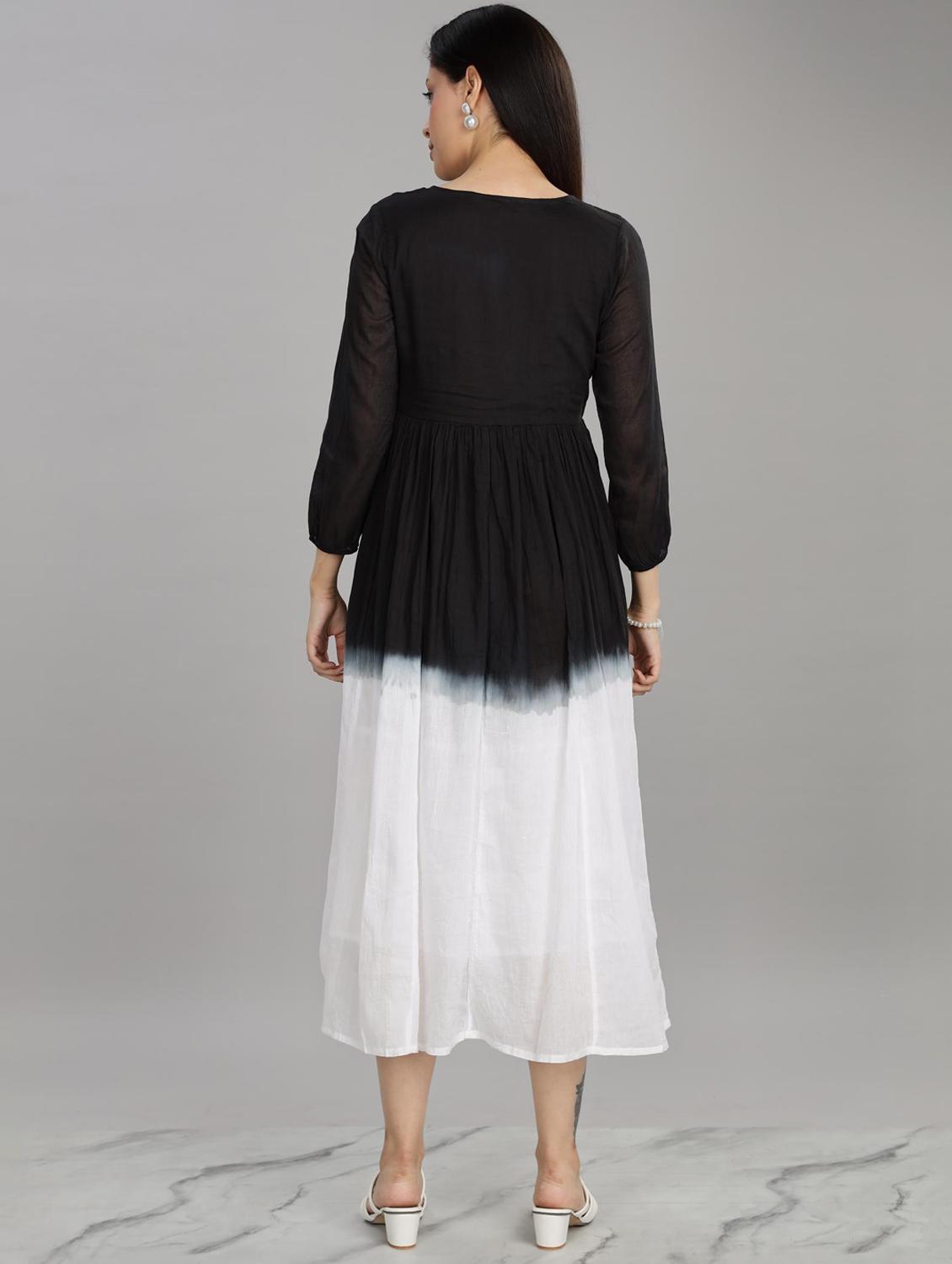 women embroidered round neck fit & flare ethnic dress - 21916487 - Standard Image - 3