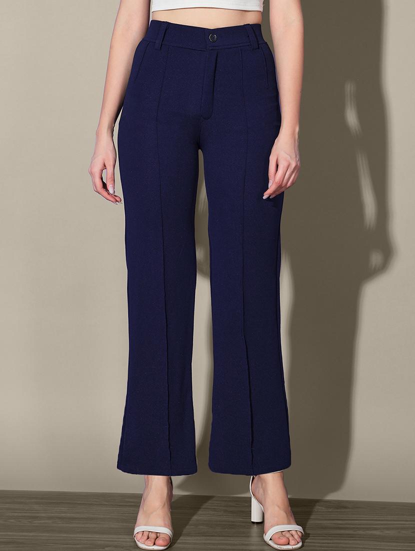 women solid high rise straight trouser - 21916510 - Zoom Image - 0