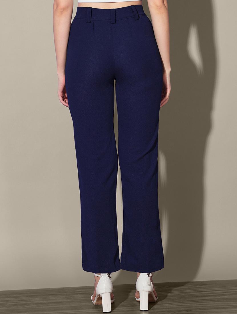 women solid high rise straight trouser - 21916510 - Standard Image - 3