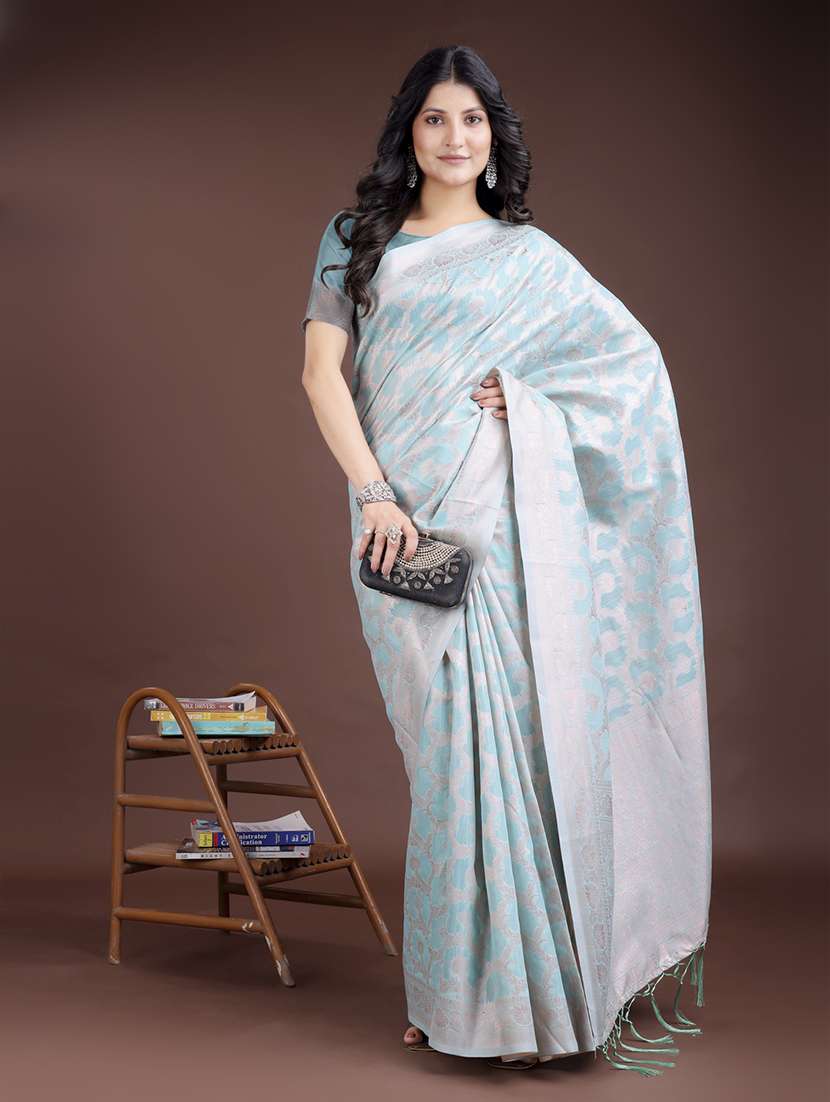 women self design chanderi saree with blouse - 21916579 -  Standard Image - 3