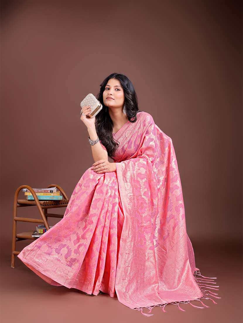 women self design chanderi saree with blouse - 21916580 -  Standard Image - 3