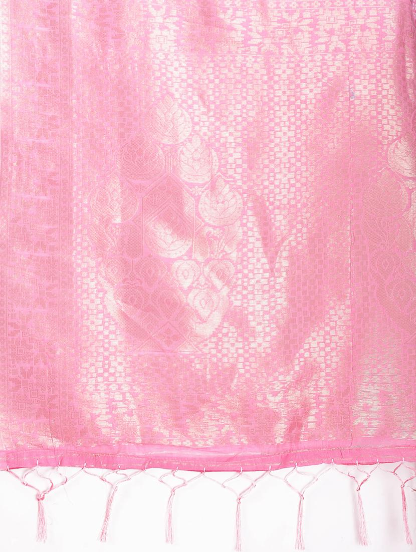 women self design chanderi saree with blouse - 21916586 - Standard Image - 5