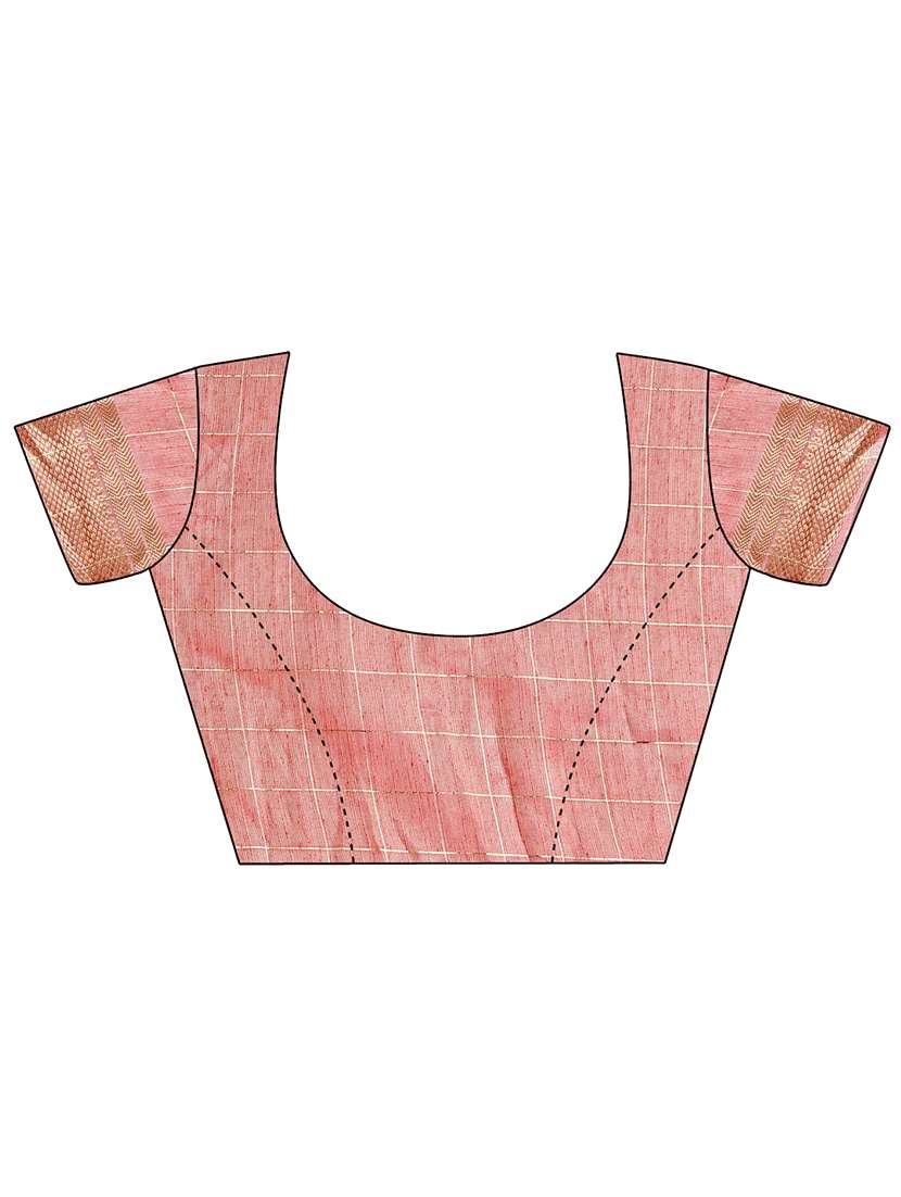 women checkered bordered saree with blouse - 21916605 -  Standard Image - 5