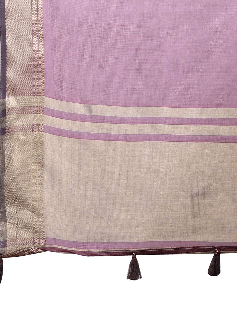 women solid with bordered saree with blouse - 21916613 -  Standard Image - 5