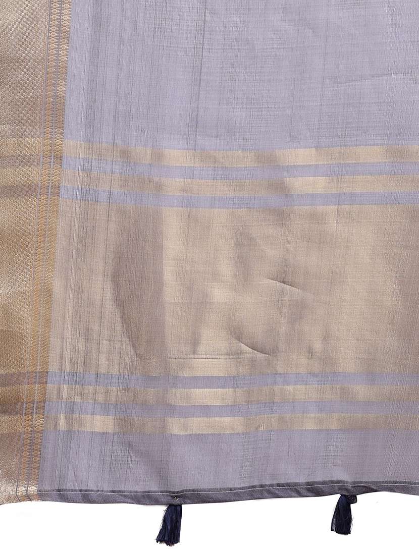 women solid with bordered saree with blouse - 21916614 -  Standard Image - 5