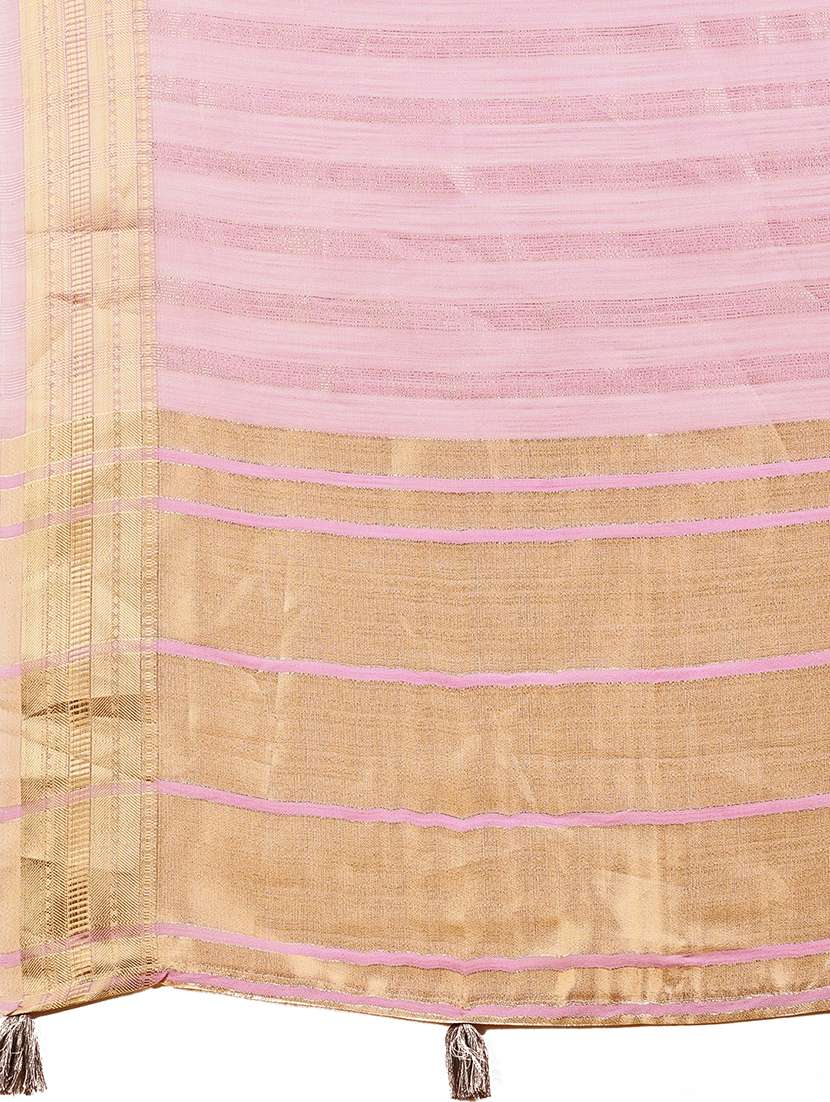 women solid with bordered saree with blouse - 21916638 -  Standard Image - 5