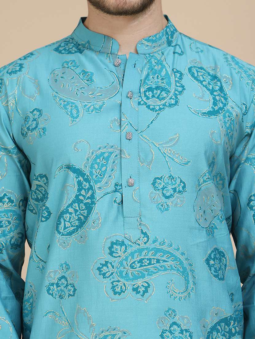 men paisley printed long sleeves long kurta - 21916673 -  Standard Image - 5