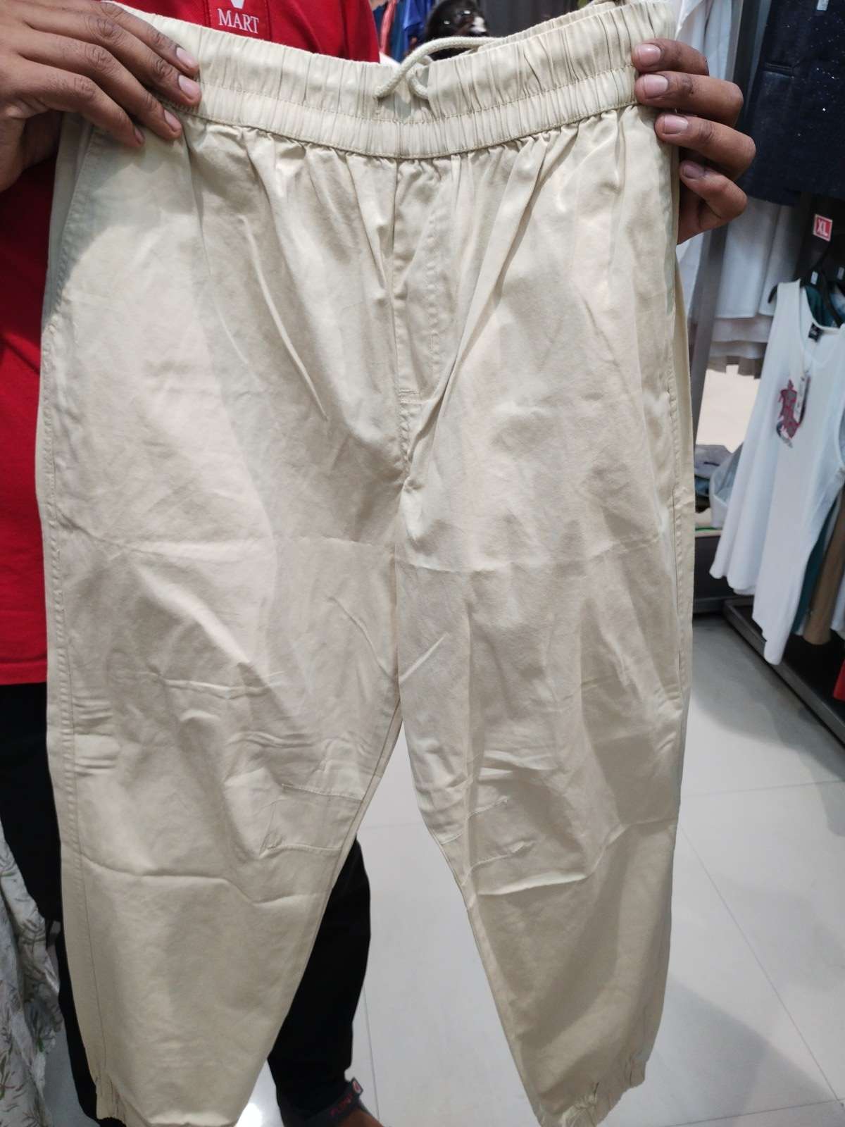 khaki twill joggers - 21916798 -  Zoom Image - 0