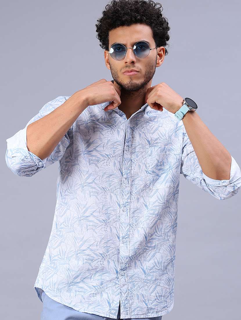 men printed collared long sleeve shirt - 21916861 -  Zoom Image - 0