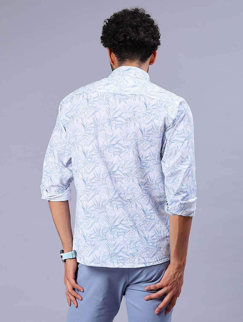 men printed collared long sleeve shirt - 21916861 - Standard Image - 3