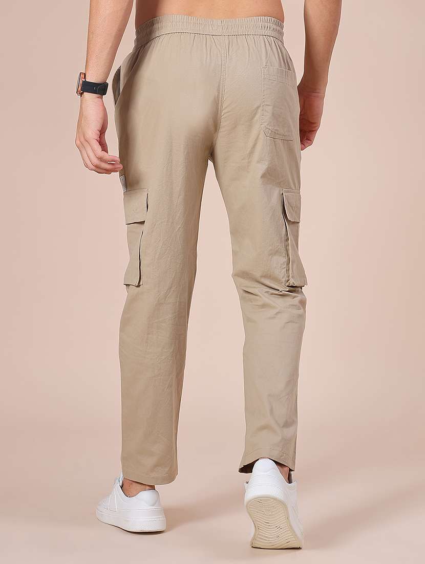 men solid mid rise regular fit cargo - 21916889 -  Standard Image - 3