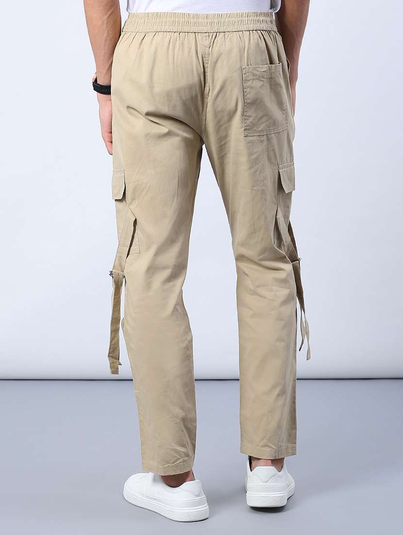 men solid mid rise regular fit cargo - 21916890 -  Standard Image - 3