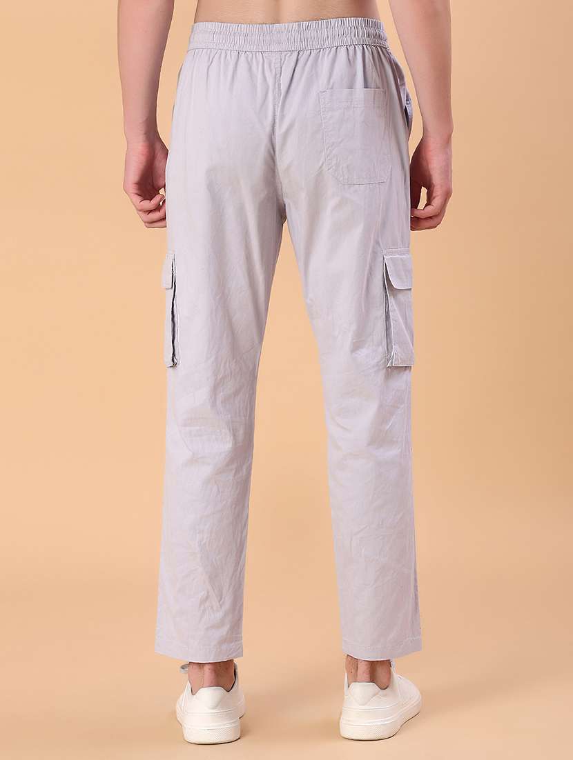 men solid mid rise regular fit cargo - 21916892 -  Standard Image - 3