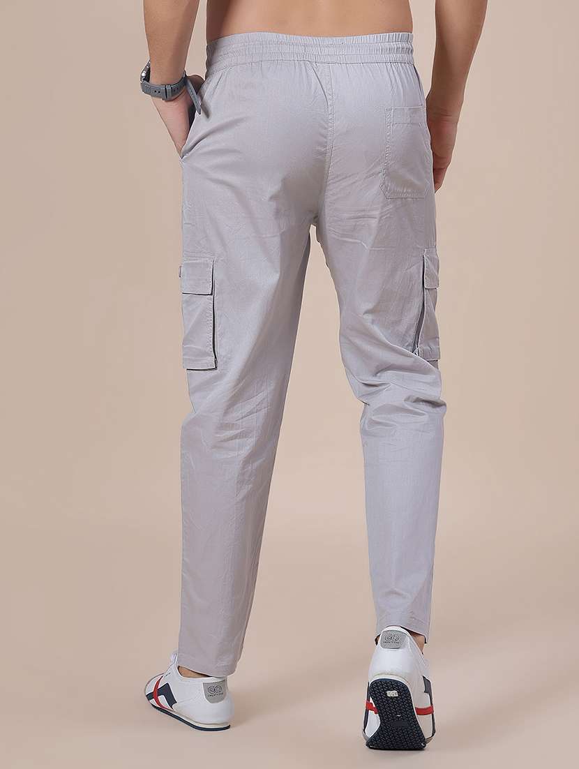 men solid mid rise regular fit cargo - 21916895 -  Standard Image - 3