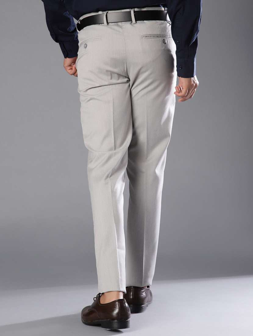 men solid mid rise flat front formal trouser - 21916908 -  Standard Image - 3