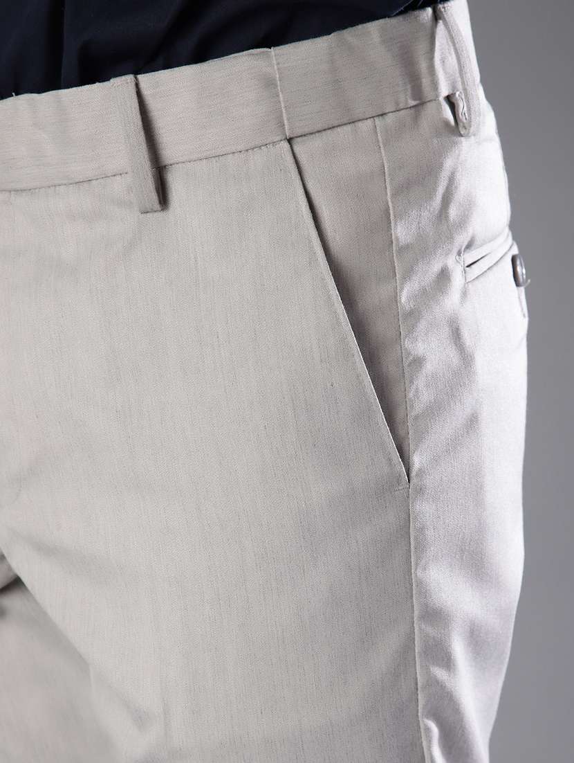 men solid mid rise flat front formal trouser - 21916908 -  Standard Image - 5