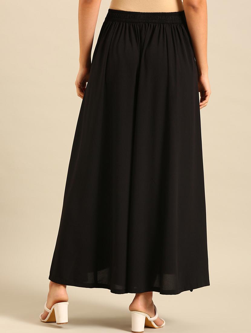 women solid high rise flared palazzo - 21916939 - Standard Image - 3