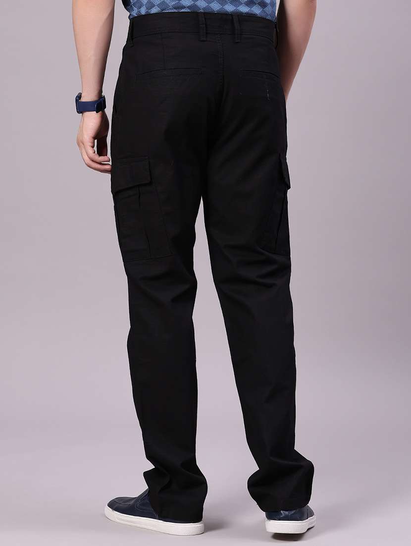 men solid mid rise regular fit cargo - 21916956 -  Standard Image - 3