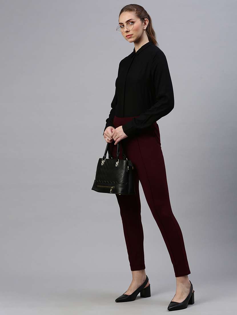 women solid high rise ankle length jegging - 21916958 -  Standard Image - 3