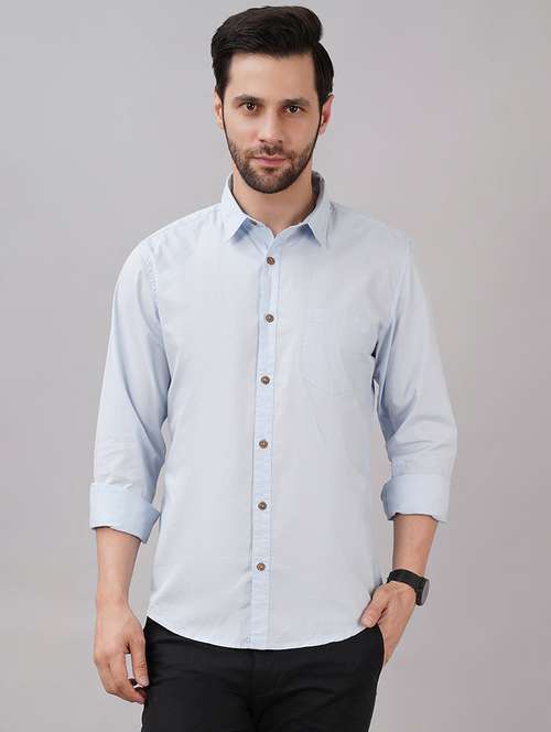 men solid long sleeve regular fit casual shirt - 21917026 - Standard Image - 0