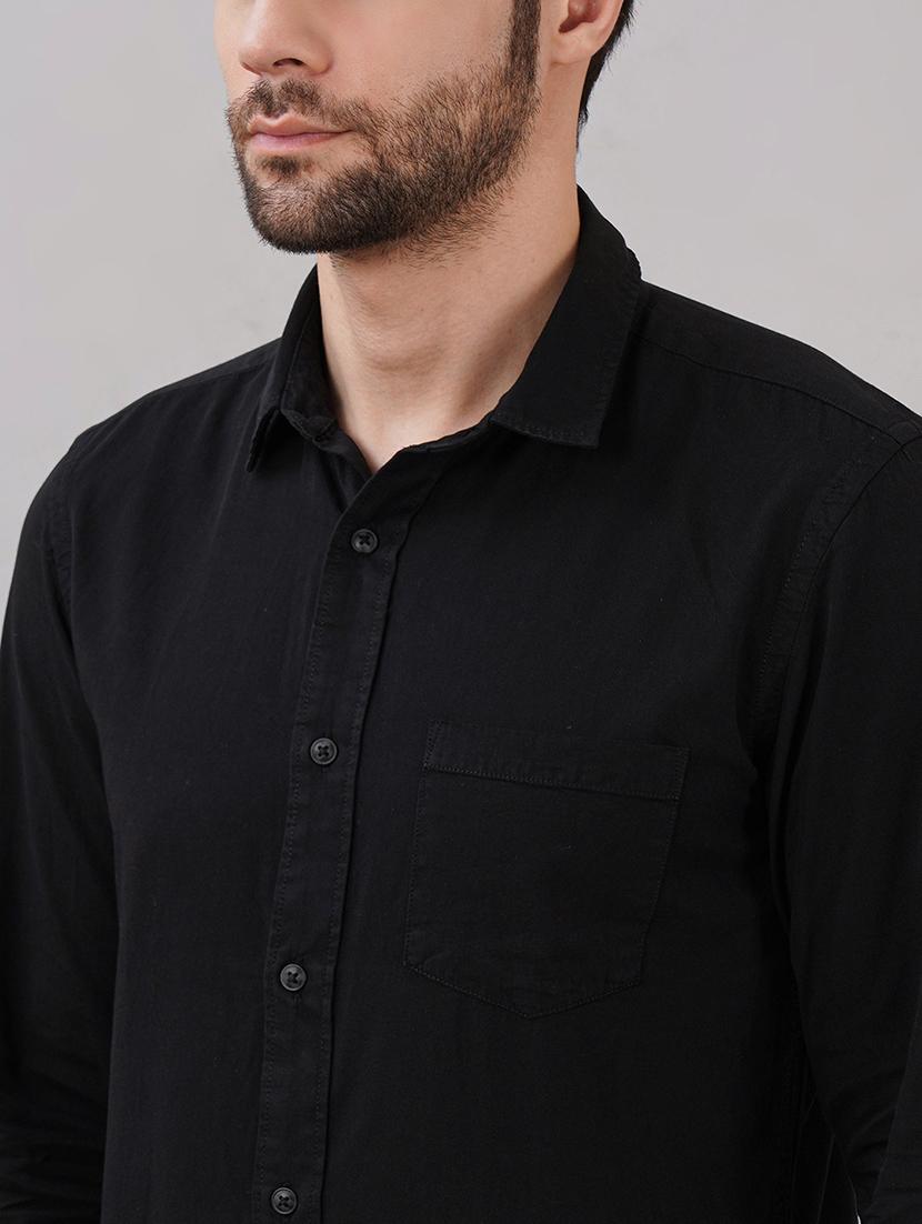 men solid long sleeve regular fit casual shirt - 21917029 - Standard Image - 3