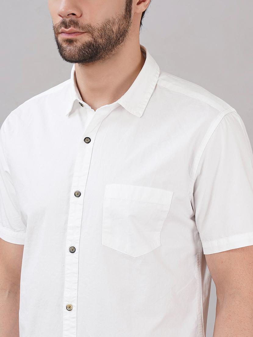 men solid short sleeve regular fit casual shirt - 21917033 - Standard Image - 3