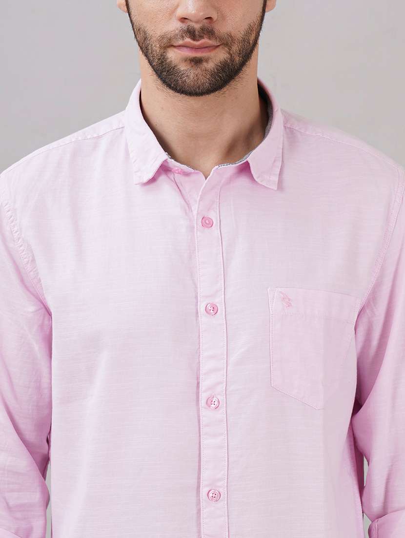 men solid long sleeve regular fit casual shirt - 21917041 -  Standard Image - 3