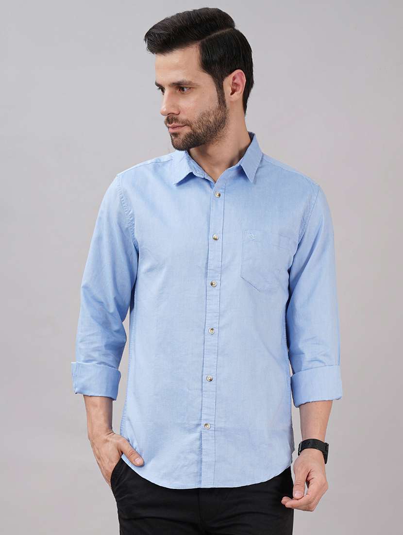 men solid long sleeve regular fit casual shirt